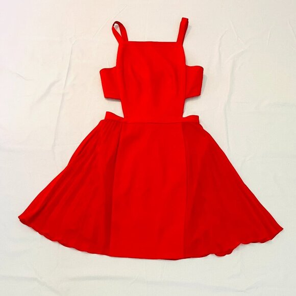 BCBGMaxAzria Brielle open back pleated red mini dress, Size 0, evening, party - Picture 3 of 10